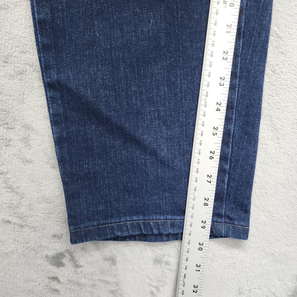 Lee Jeans Womens 12 SHORT Blue Relaxed Fit Side Elastic Mid Rise Stretch Denim - Picture 11 of 13